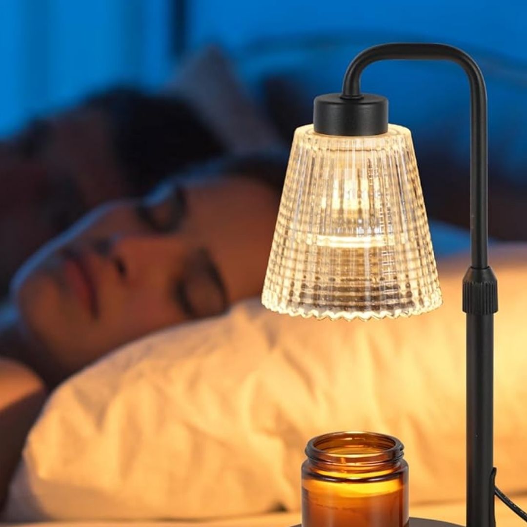 Ljussken – Elegant elektrisk ljusvaxvärmare med skärm i glas